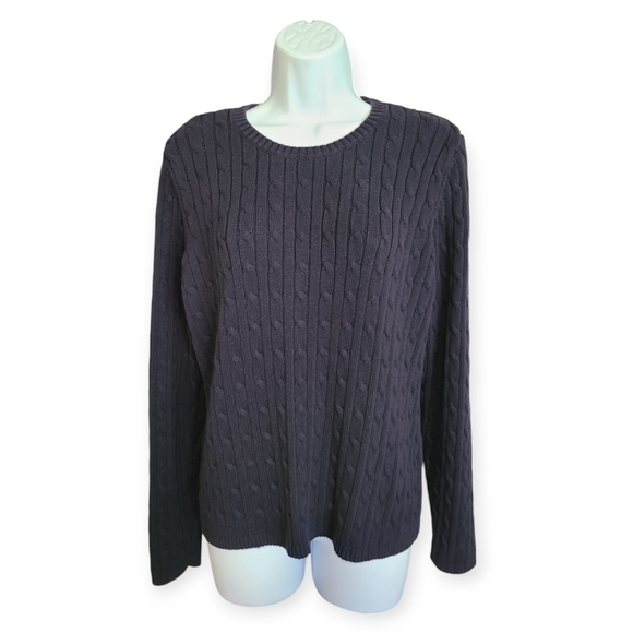St. John's Bay Navy Blue Crewneck Knit Sweater sz XL - Picture 1 of 11